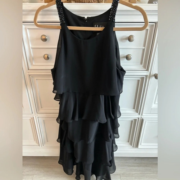S.L. Fashions Womens Size 12 “Missy” Black Tiered LBD Dress Shift - Picture 4 of 5